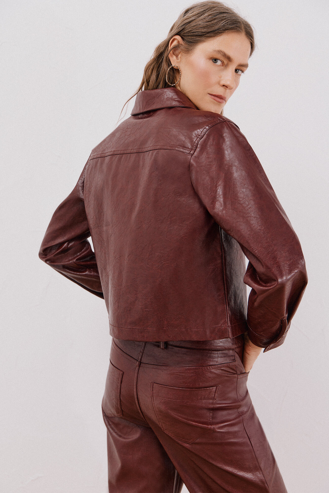 Cortefiel Faux leather shirt