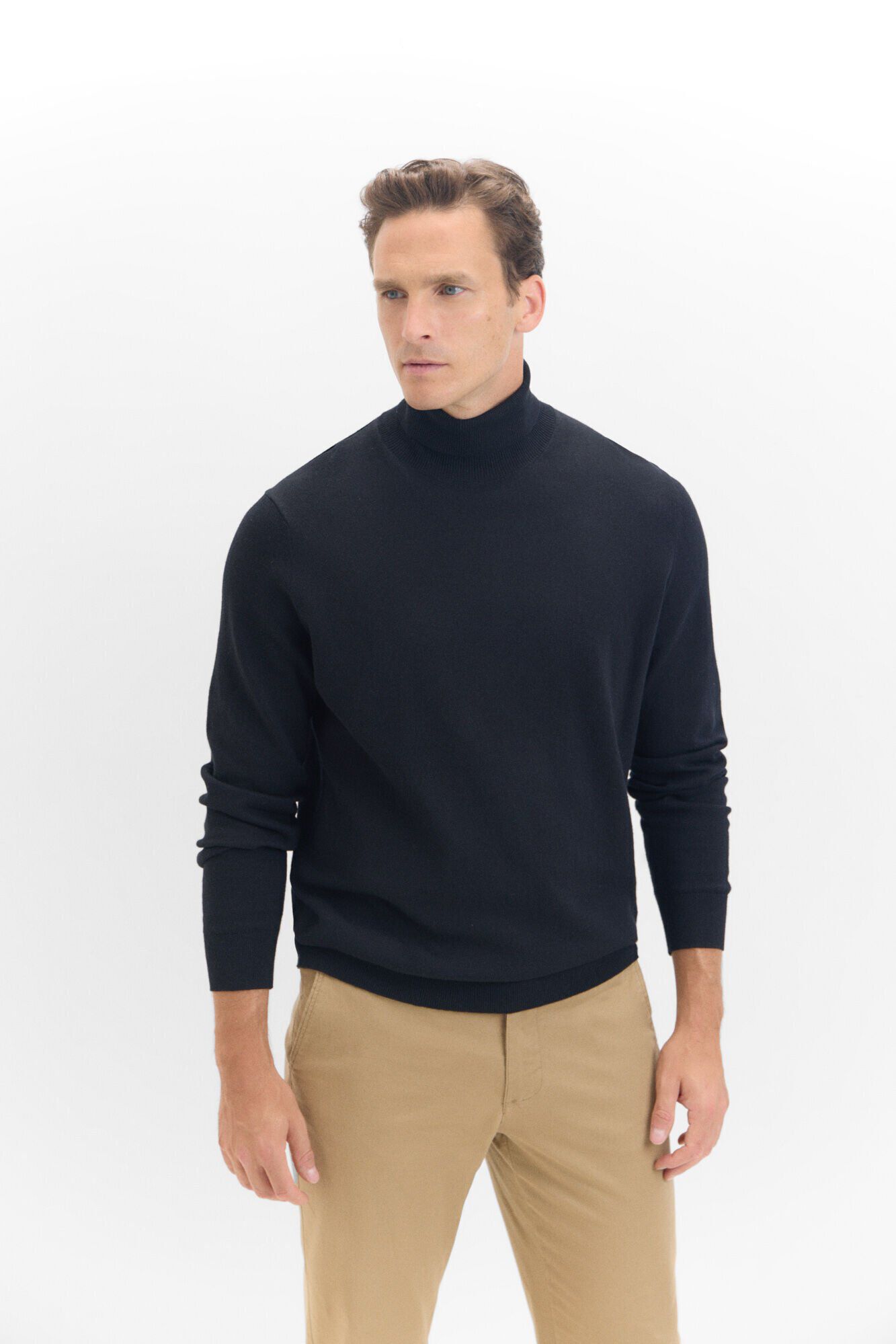 Cotton silk cashmere high neck jumper Men s jumpers and cardigans Cortefiel