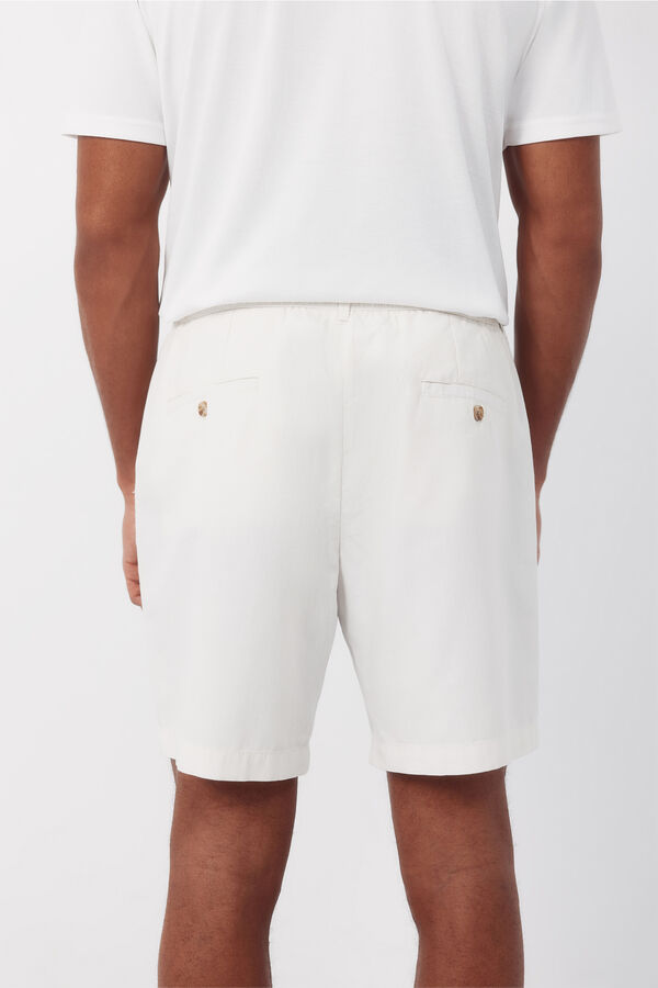 Cortefiel Bermuda shorts with elastic and regular laces Ivory