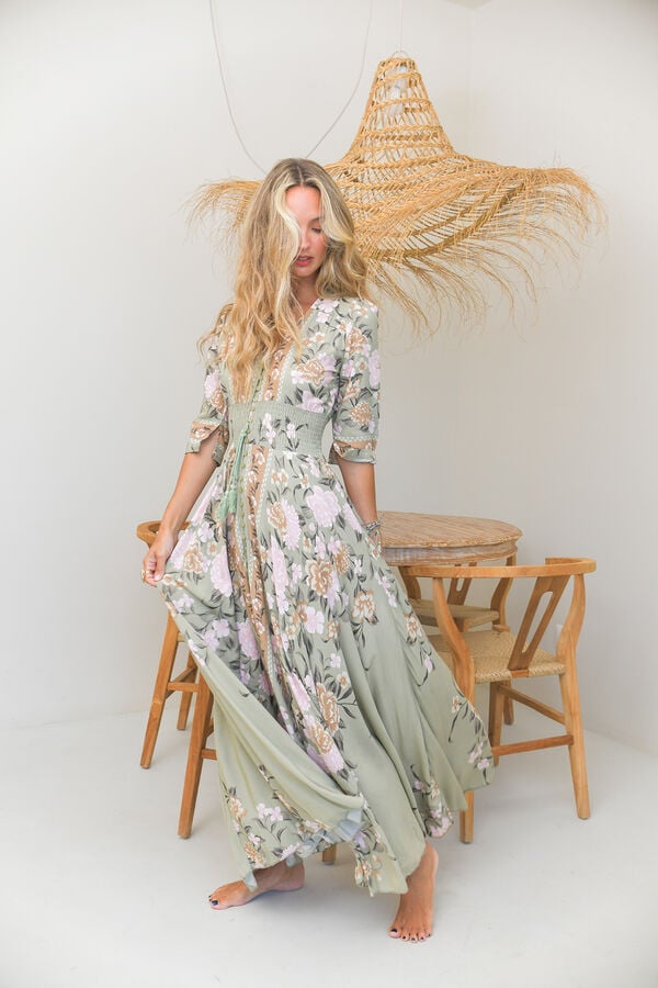 Jaase Vestido comprido Indiana Verde