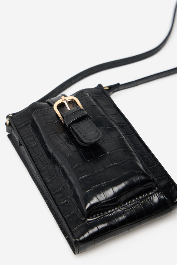 Cortefiel Buckled phone bag Black