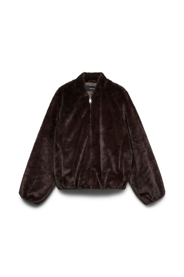 Vero Moda Casaco curto efeito pelo Castanho