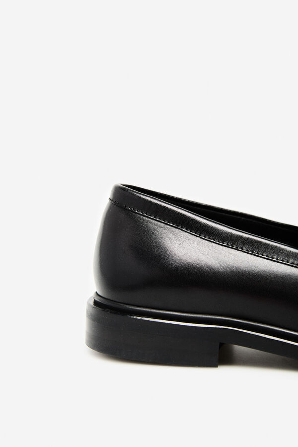 Cortefiel Mocassins elegante de pele Preto