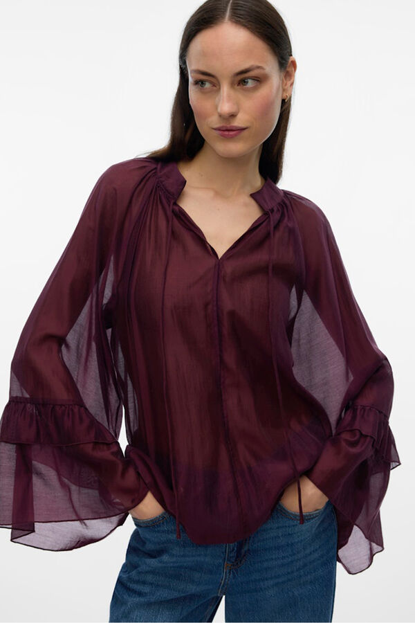 Vero Moda Blusa de manga com babados  Roxo
