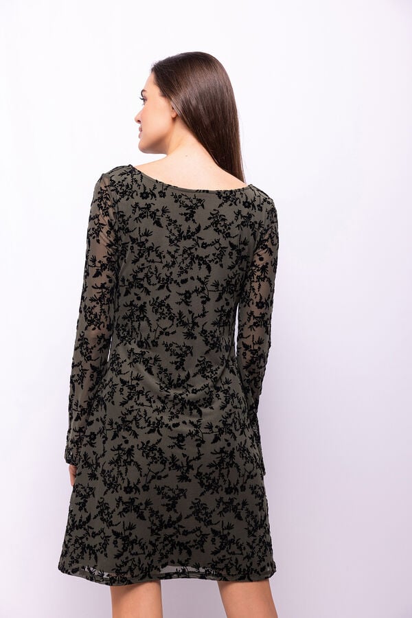 Object Vestido de tecido flocado Cinzento