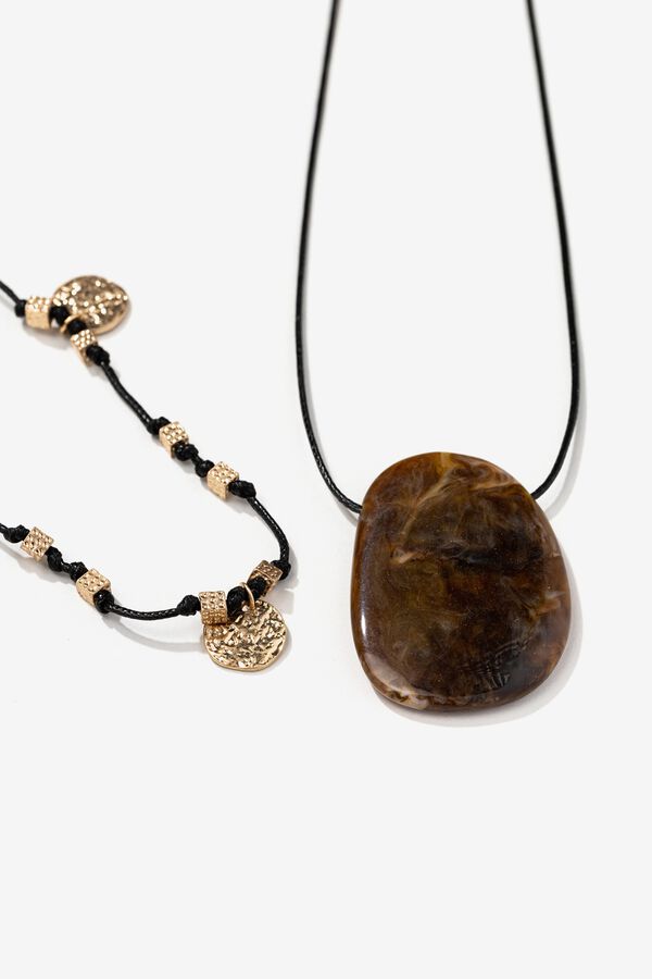 Vilanova Colar boho com pedra Dourado