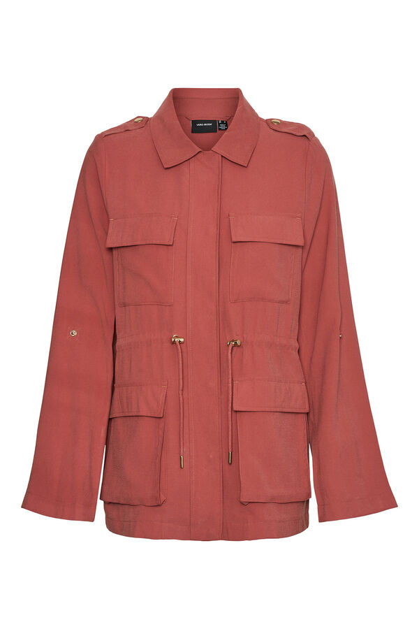 Vero Moda Casaco de manga comprida com bolsos frontais Vermelho