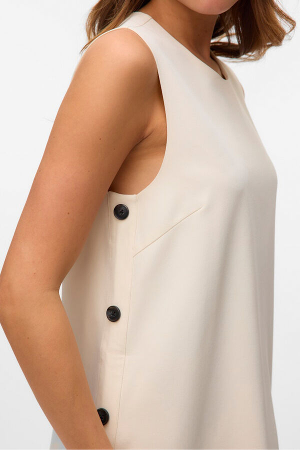 Vero Moda Vestido curto com bot&otilde;es laterais Tostado