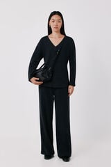 Cortefiel Comfort soft fabric trousers Black