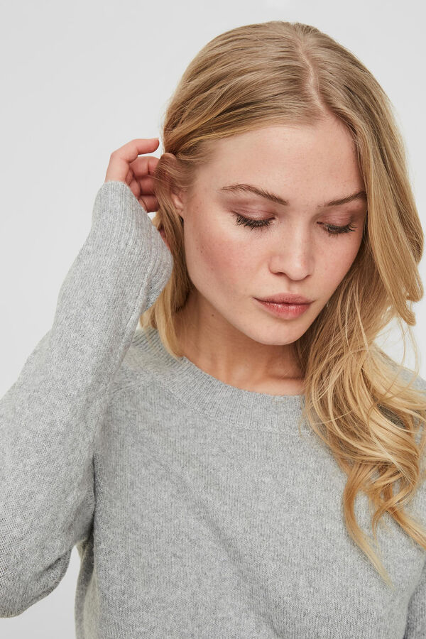 Cortefiel Basic knitted jumper Grey