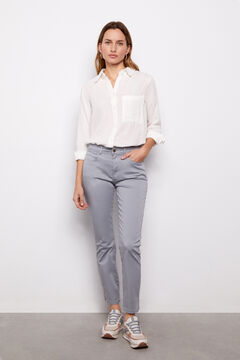 Cortefiel Coloured cropped-fit skinny trousers Gray