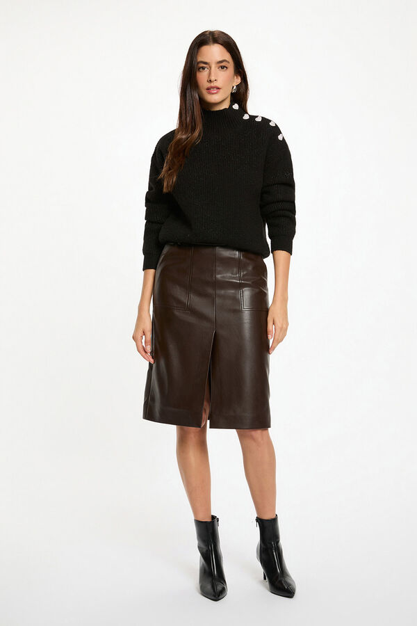 Morgan Saia justa de couro sintético Castanho