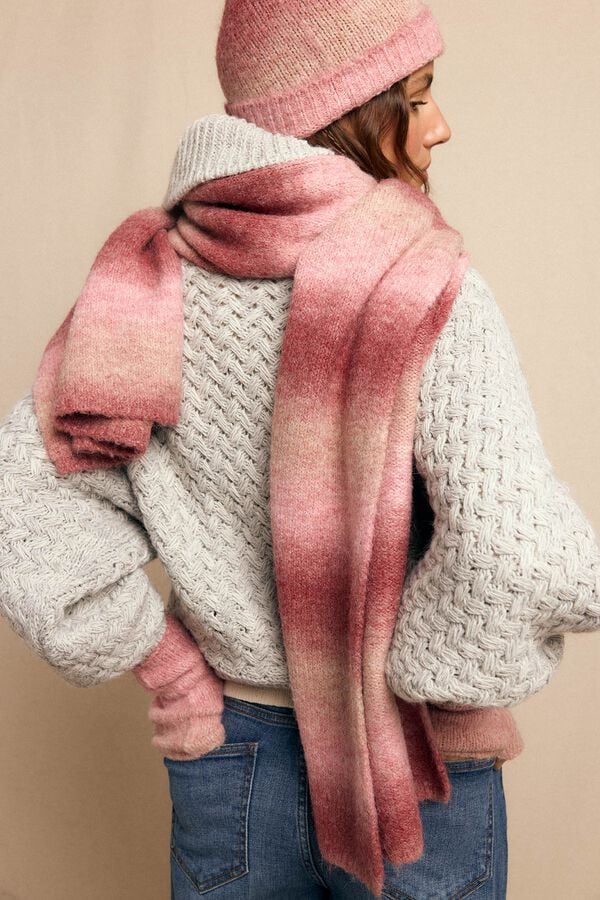 Slowlove Bufanda gruesa rayas Rosa