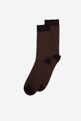 Cortefiel Meia microrriscas Castanho