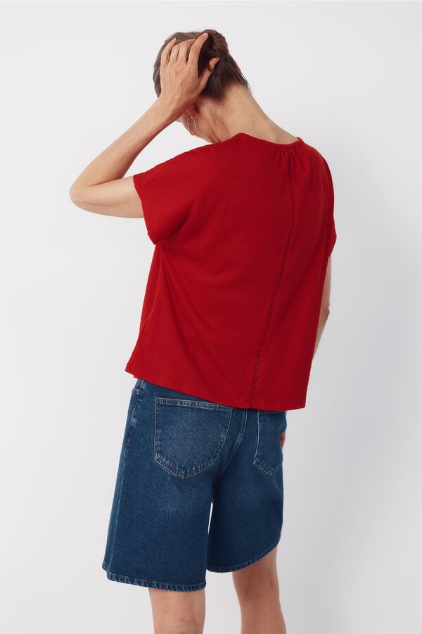 Cortefiel T-shirt fins Coral