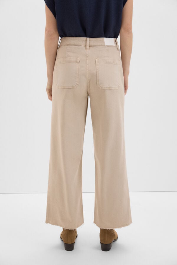 Cortefiel Marine Trousers Ivory