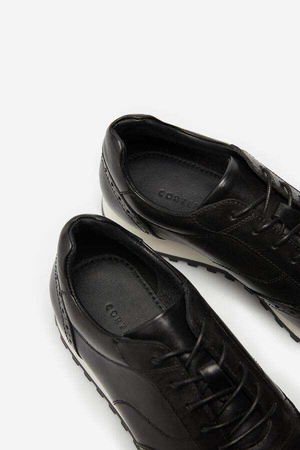 Cortefiel Rubber sole urban sneaker Black