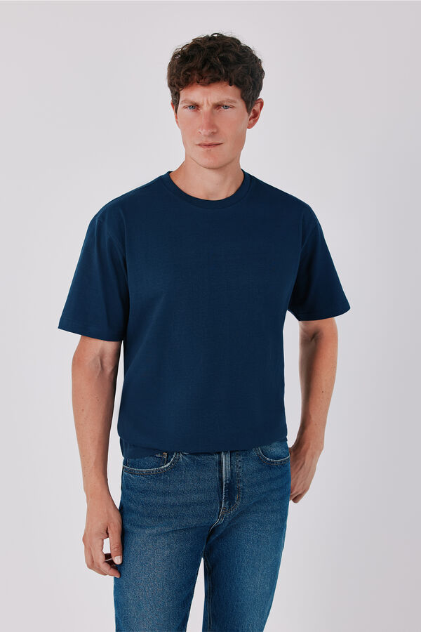 Cortefiel Basic T-shirt Navy