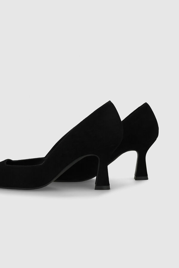Lodi Sapatos de camurça com decote quadrado Preto
