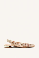 Gioseppo Bailarinas slingback de pele trançado Dourado