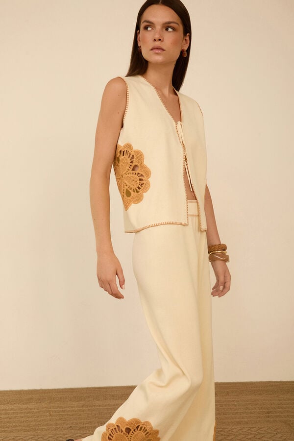 Meisie Colete de malha Tostado