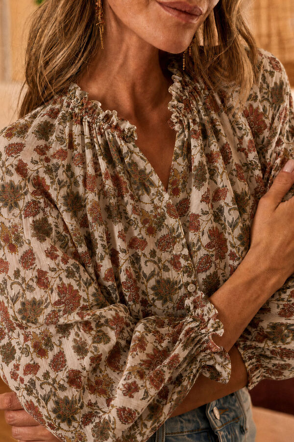 Pol&iacute;n Et Moi Camisa de flores Odalia Verde
