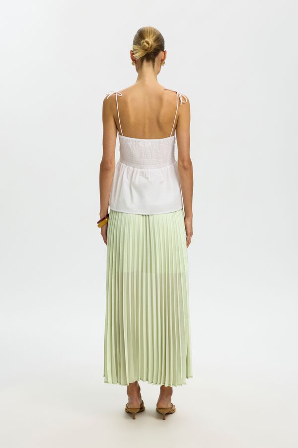 Selected Pleated long skirt Green