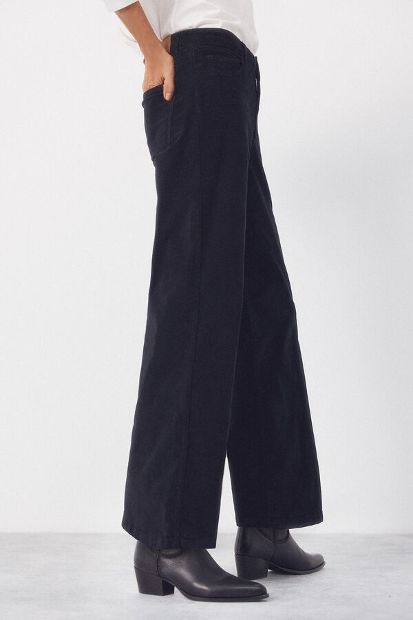 Cortefiel Pantalones Marine Velvet Black