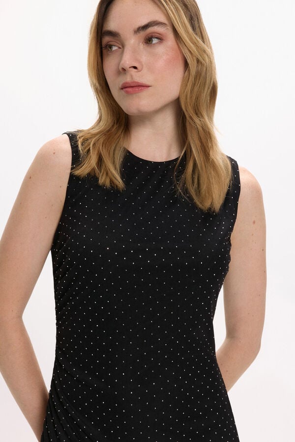 Vila Vestido midi com glitter Preto