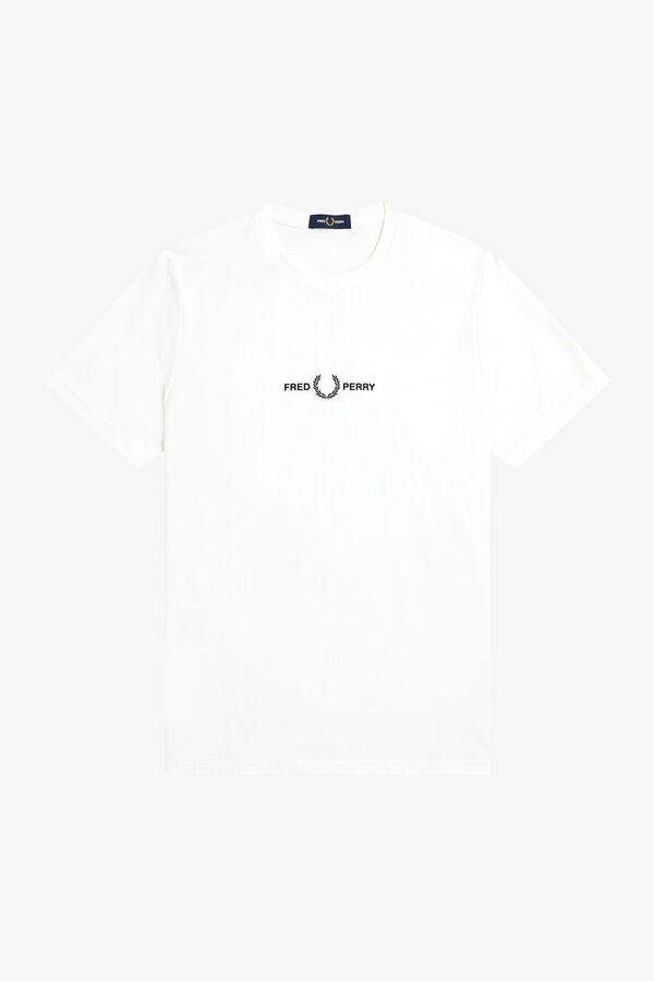 Cortefiel Embroidered T-Shirt Branco