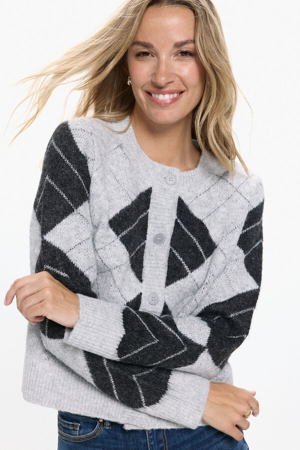 Vero Moda Cárdigan rombos Gris