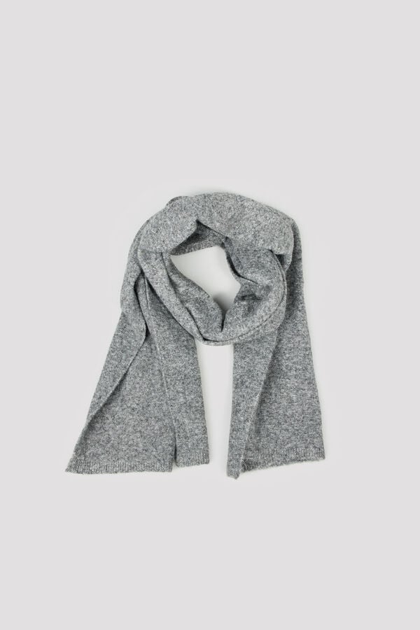 Cortefiel Plain knit scarf Grey
