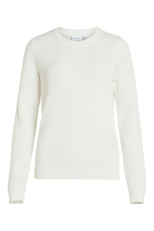 Vila Jersey de punto cuello redondo Blanco