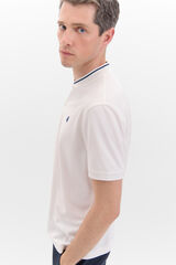 Cortefiel Coolmax polo shirt with bomber collar White