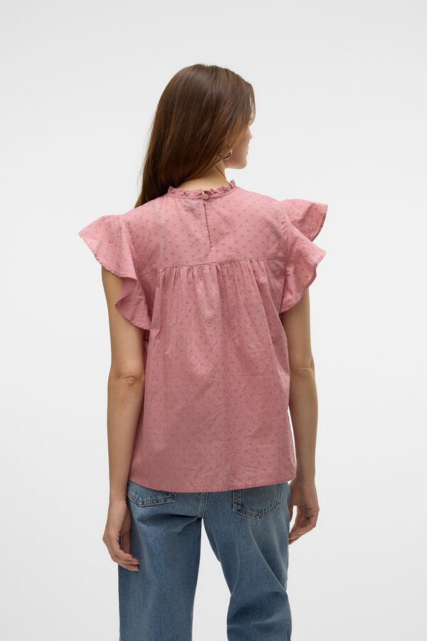 Vero Moda Blusa fluida de gola redonda Roxo
