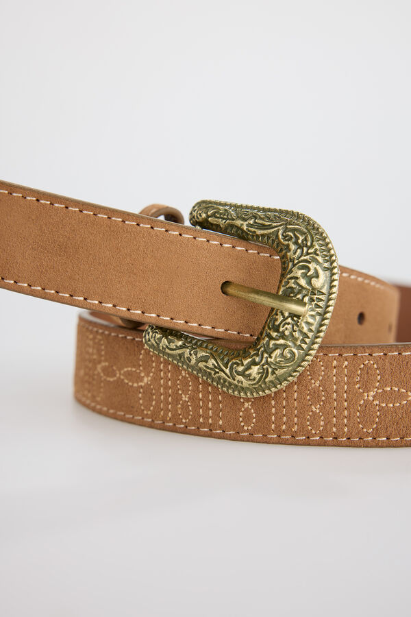 Slowlove Cintur&oacute;n de piel Camel