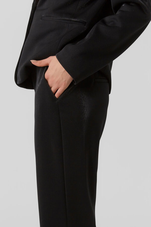 Cortefiel Dress trousers in shiny fabric Black