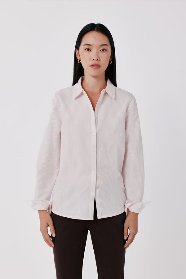 Cortefiel Oxford basic shirt Pink