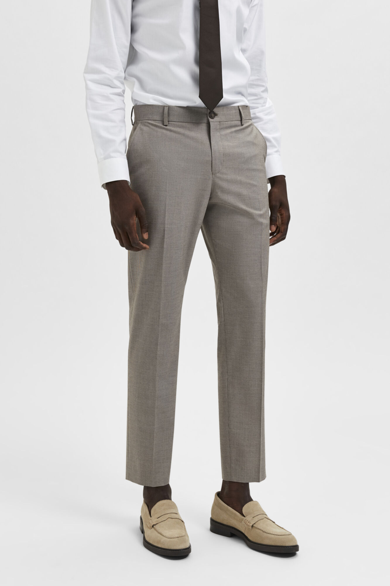 Blue slim fit textured suit trousers | River Island