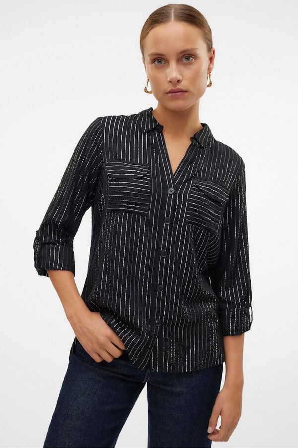 Vero Moda Camisa básica de manga comprida  Preto