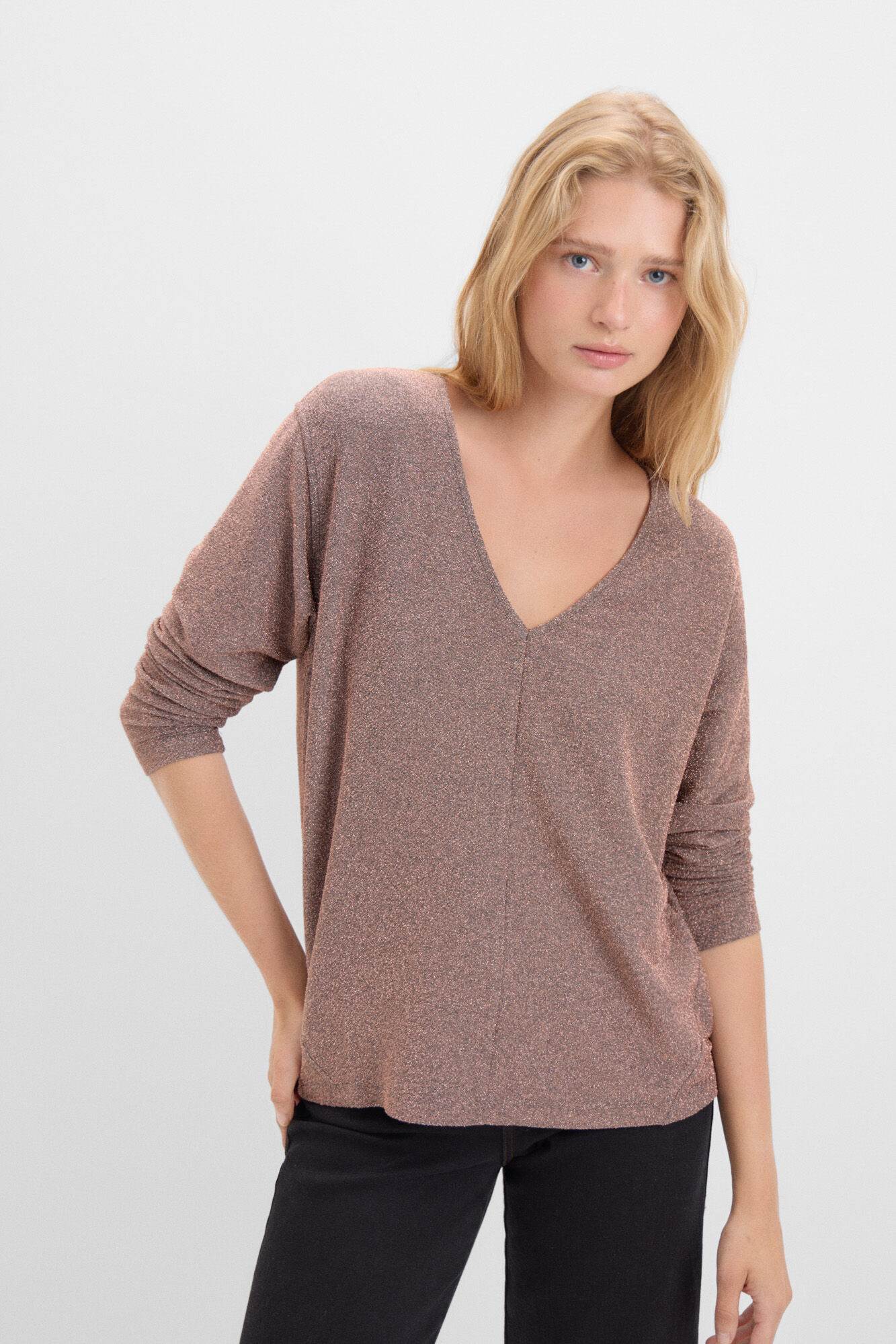 Camiseta brillo Tops y camisetas de mujer Cortefiel