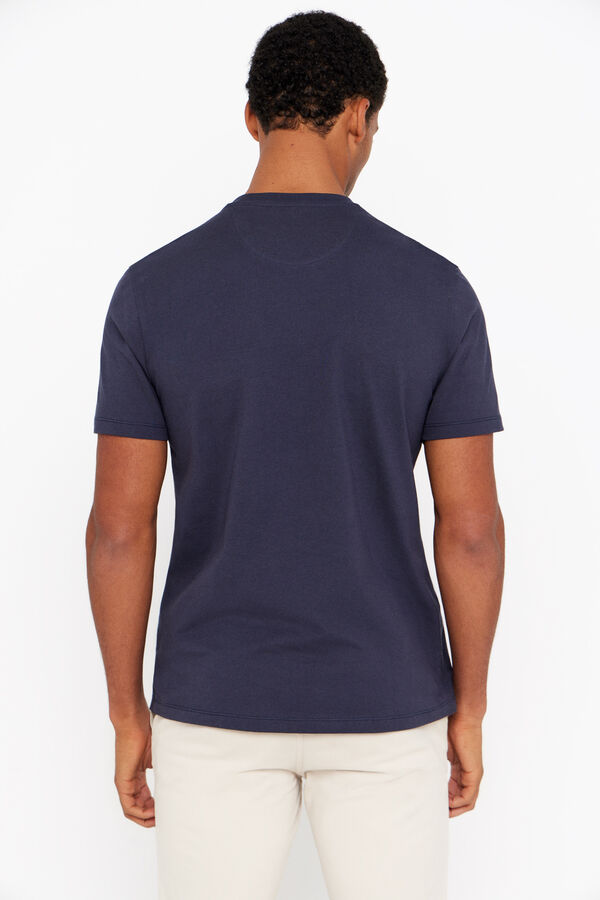 Cortefiel Basic T-shirt with pocket Navy