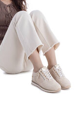 XTI Sapato de senhora troquelado com fecho-éclair Tostado