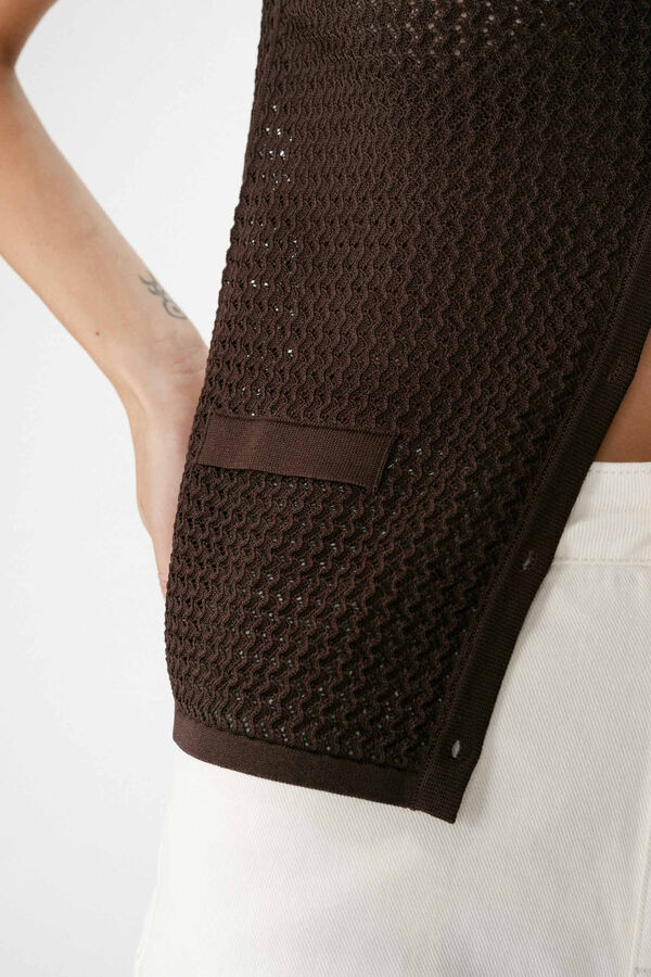 Grace & Mila Colete em malha ajurada Wayne Castanho