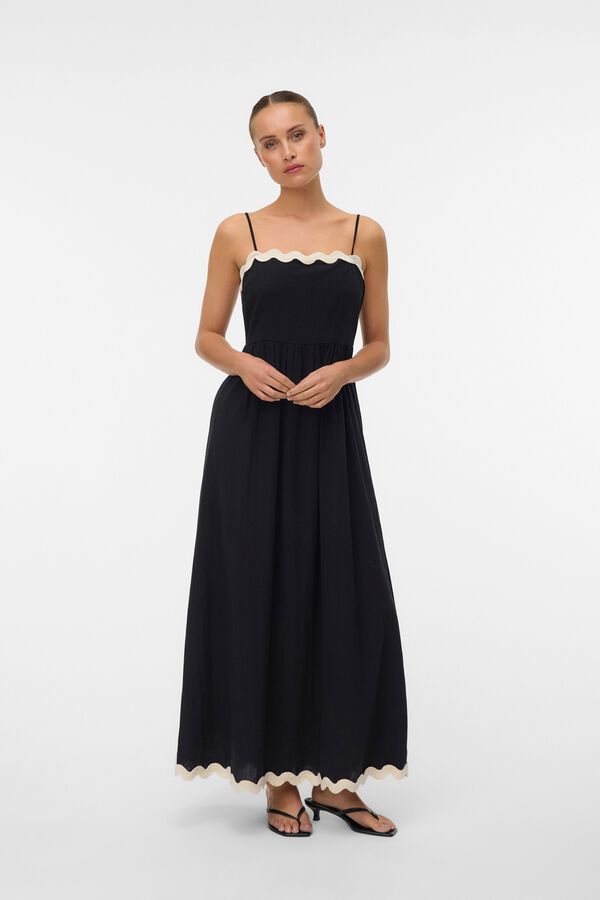 Vero Moda Vestido comprido de al&ccedil;as Preto