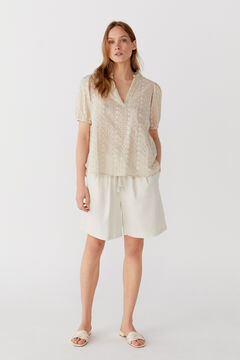 Cortefiel English embroidered blouse White