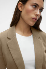 Vero Moda Blazer feminino de manga comprida com bolsos Castanho