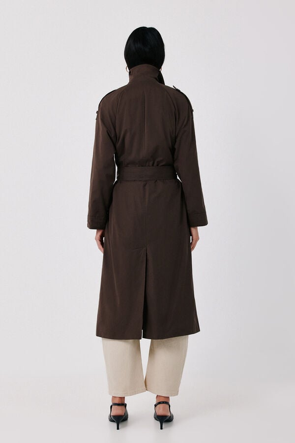 Cortefiel Long trench Dark brown