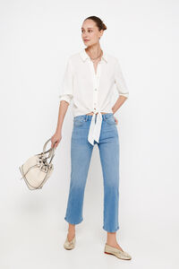Cortefiel Cropped bell-bottom jeans Blue