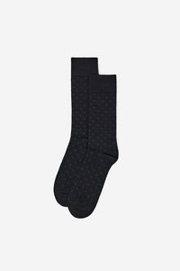 Cortefiel Polka-dot wool socks Black